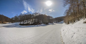 Pista de ski em Monte Livata, um dos lugares para ver nevem na Itália