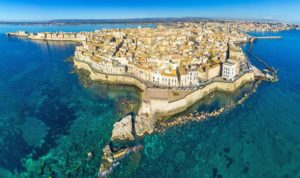 Vista aérea de siracusa, na itália