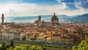 Overview of Florence, in Italy, seen from Piazzale Michelangelo
